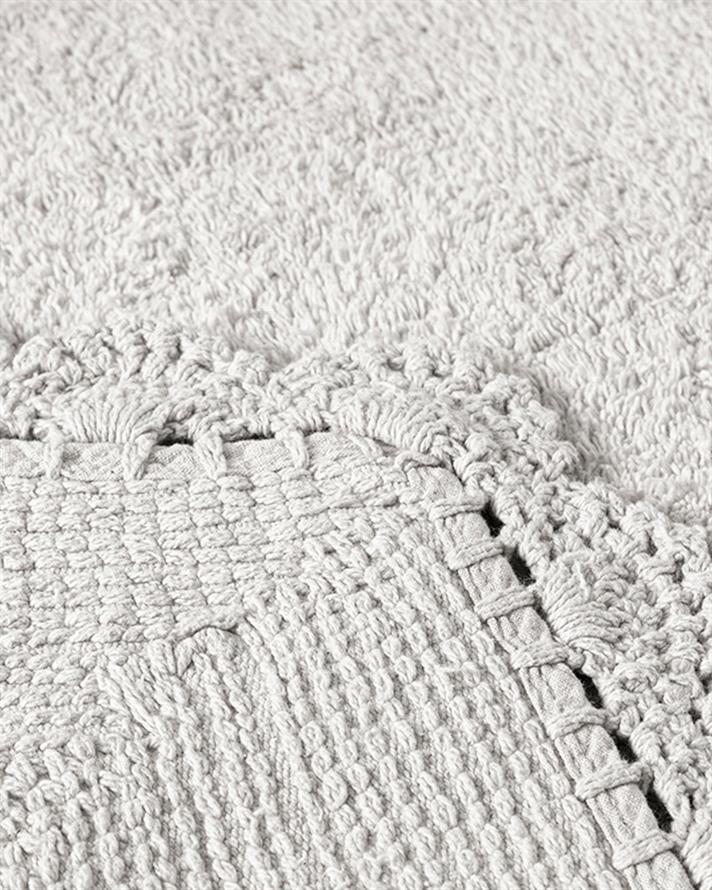 Mia Pamuklu Banyo Paspası Seti Gri