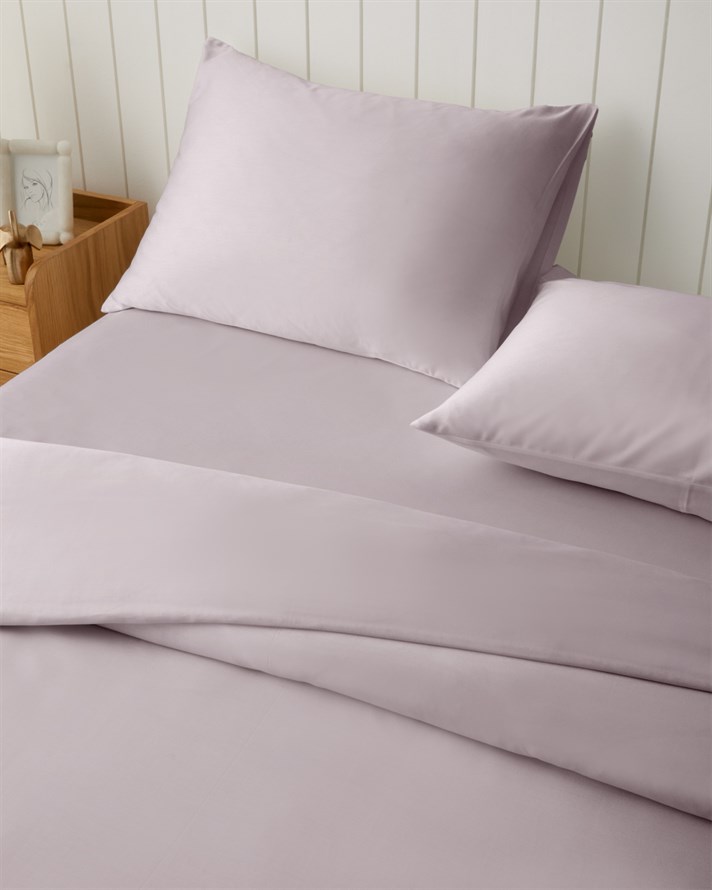 Micell Lyocell Saten King Size Çarşaflı Nevresim Takımı 240x220 cm Lila