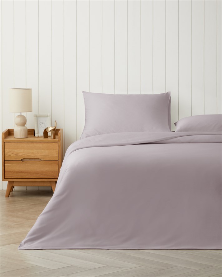 Micell Lyocell Saten Çarşaflı King Size Nevresim Takımı 240x220 cm Lila