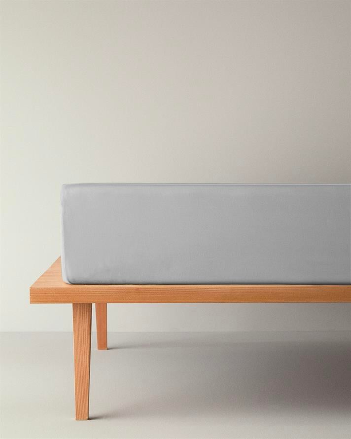 Micell Pamuk Saten Çift Kişilik Lastikli Çarşaf 160x200 cm Gümüş