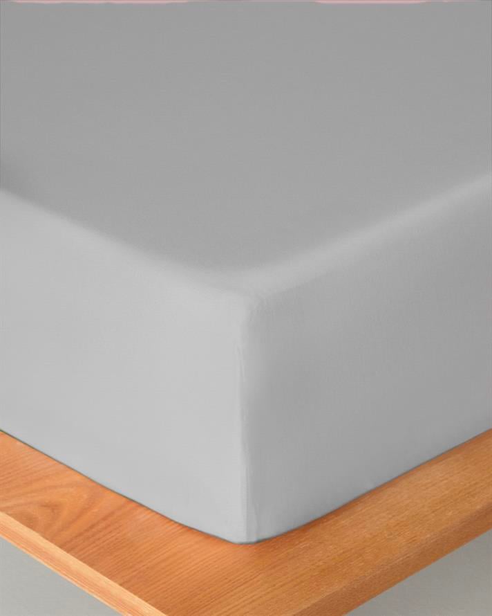 Micell Pamuk Saten Çift Kişilik Lastikli Çarşaf 160x200 cm Gümüş