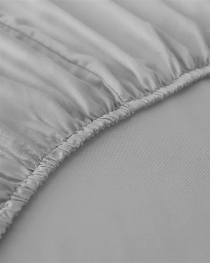 Micell Pamuk Saten Çift Kişilik Lastikli Çarşaf 160x200 cm Gümüş