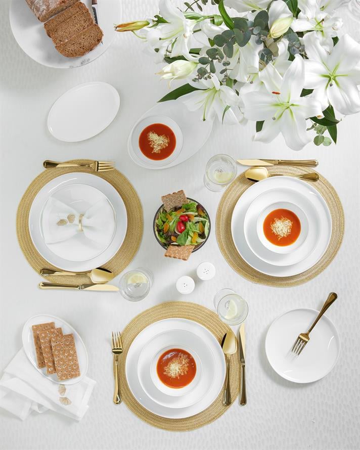 Milano Bone Porselen Yemek Takımı Gold