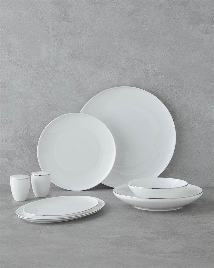 Milano Bone Porselen Yemek Takımı Silver