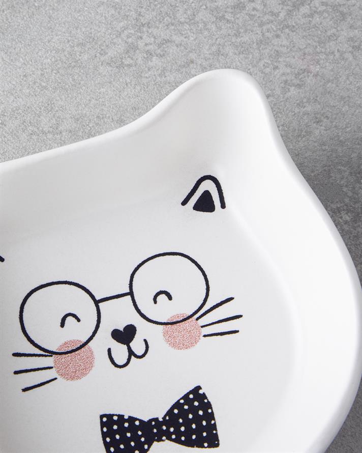 Mingle Cats Seramik 2li Kase 14 cm Beyaz