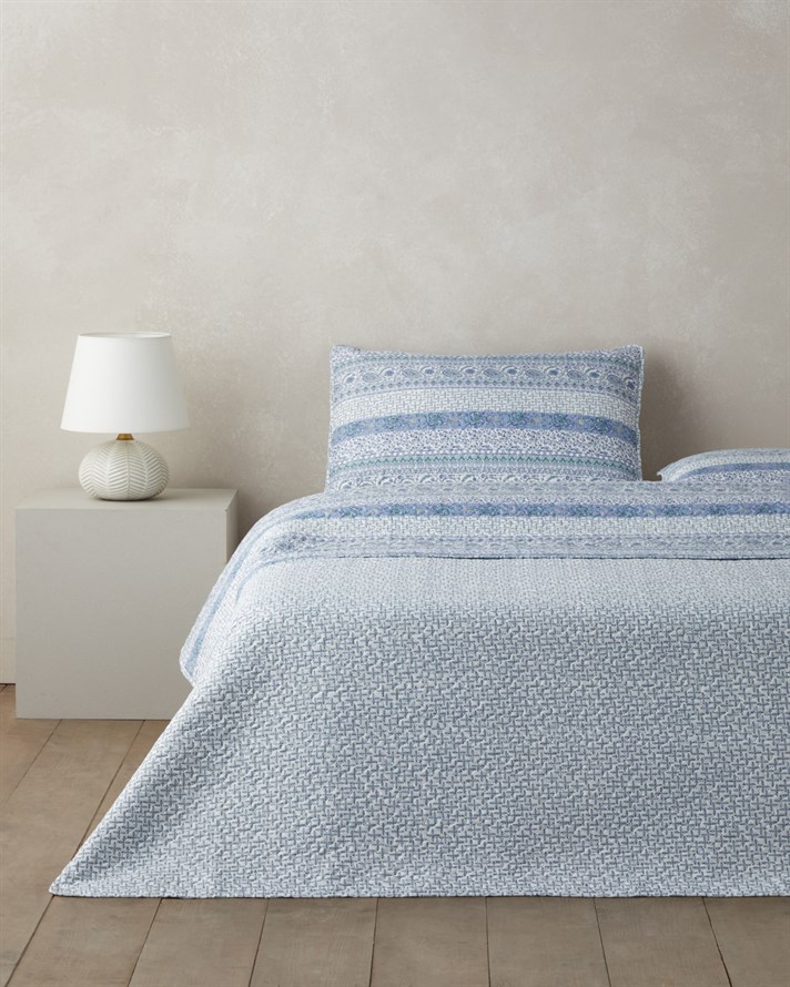 Mini Cachemire  Tek Kişilik Yatak Örtüsü Takımı 160x220 cm Lacivert