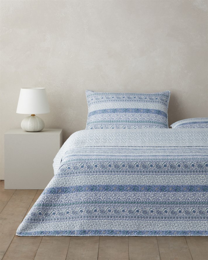 Mini Cachemire  Tek Kişilik Yatak Örtüsü Takımı 160x220 cm Lacivert