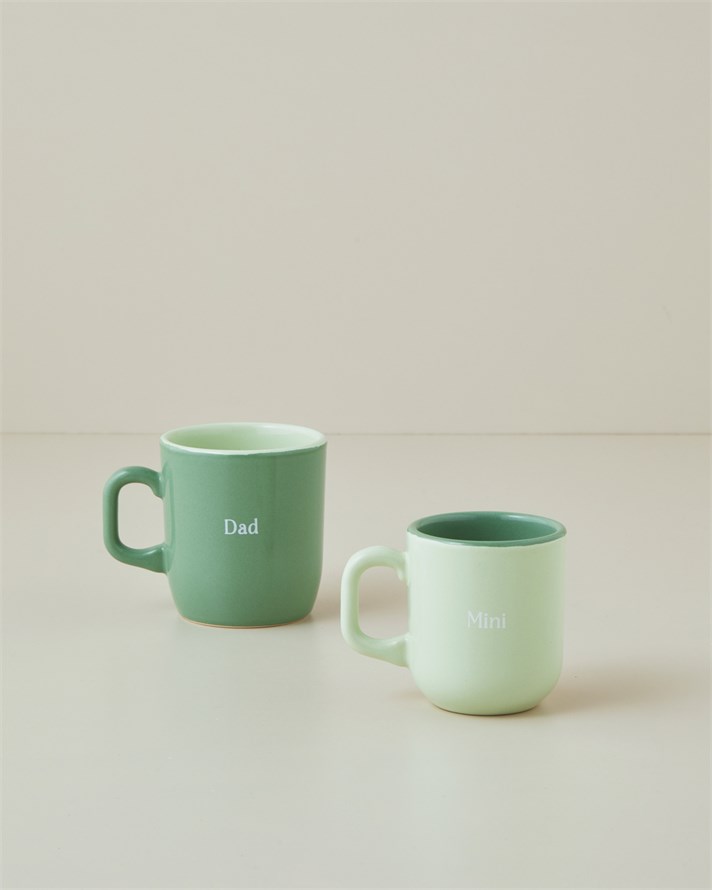 Mini&Dad Seramik İkili Kupa 150-230 ml Yeşil
