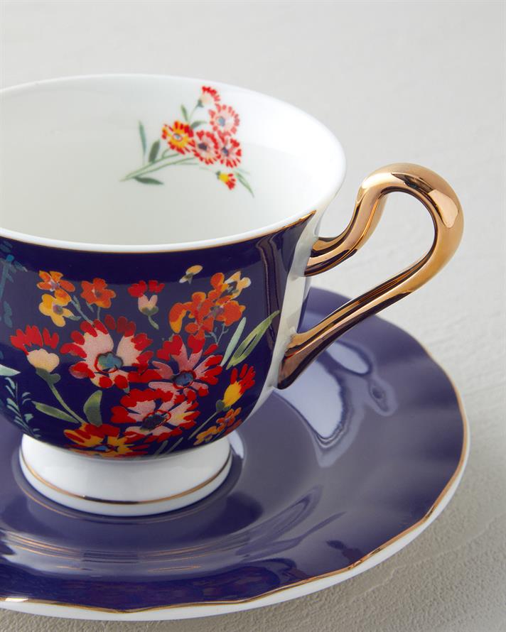 Miranda New Bone China 4 Parça 2 Kişilik Fincan Takımı 220 ml Lacivert