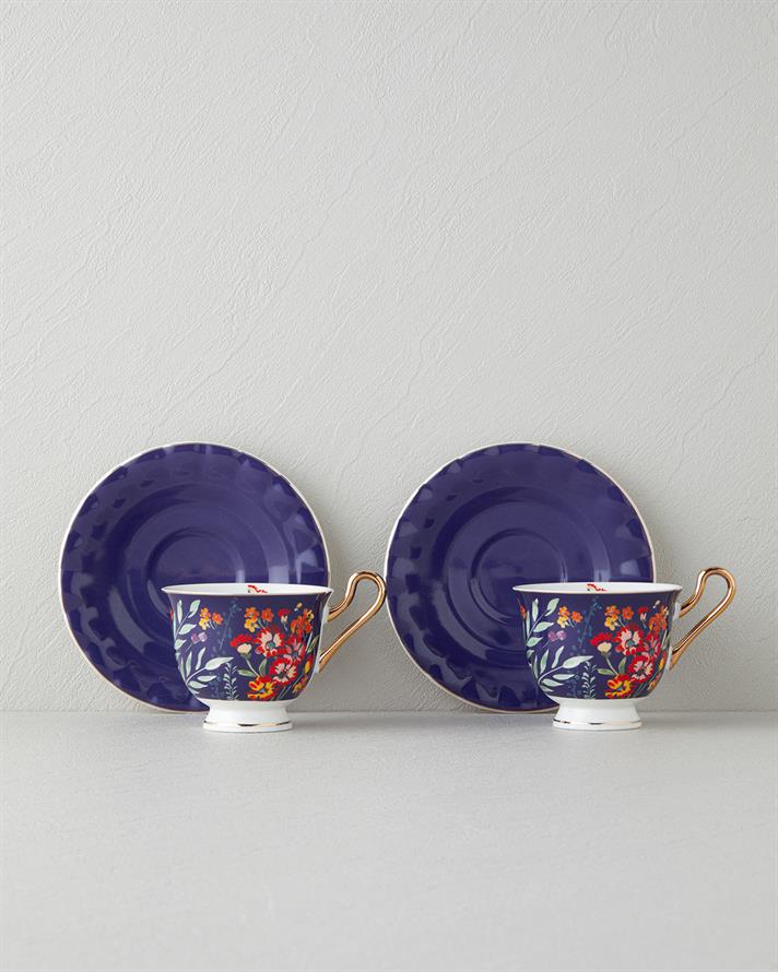 Miranda New Bone China 4 Parça 2 Kişilik Fincan Takımı 220 ml Lacivert