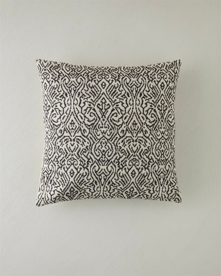 Mirena Kırlent Kılıfı 45x45 cm Siyah - Beyaz