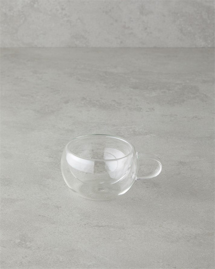 Mistral Borosilikat Cam Çift Cidarlı Kupa 100 ml Şeffaf