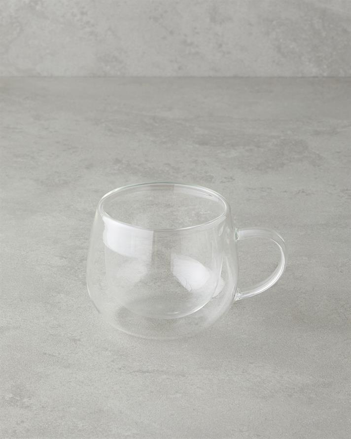 Mistral Borosilikat Cam Çift Cidarlı Kupa 280 ml Şeffaf