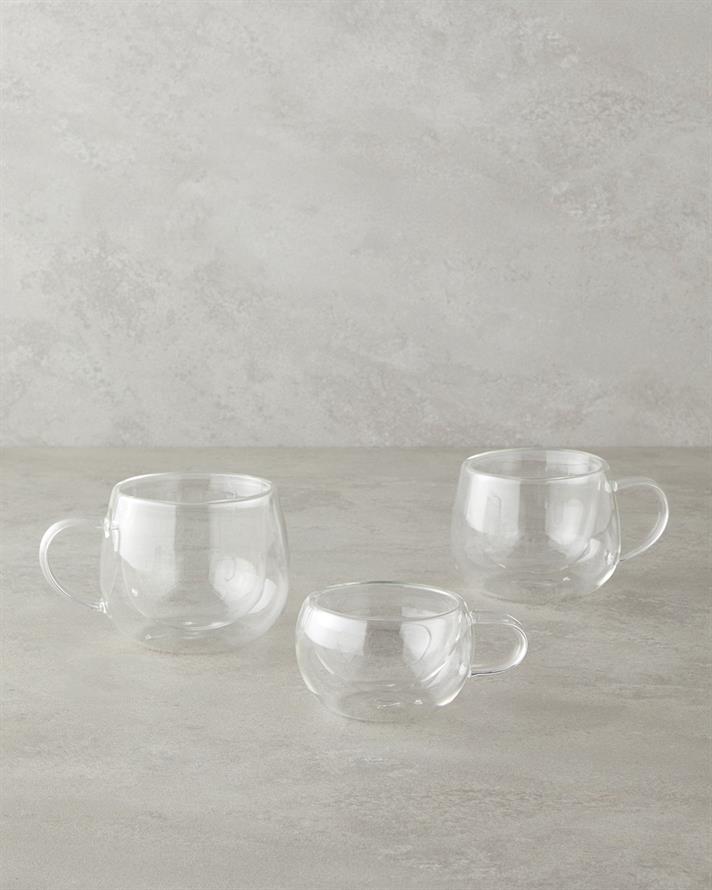 Mistral Borosilikat Cam Çift Cidarlı Kupa 280 ml Şeffaf