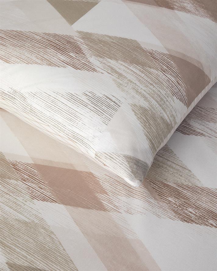 Modern Argyle Çift Taraflı Pamuk Tek Kişilik Çarşaflı Nevresim Takımı Bej