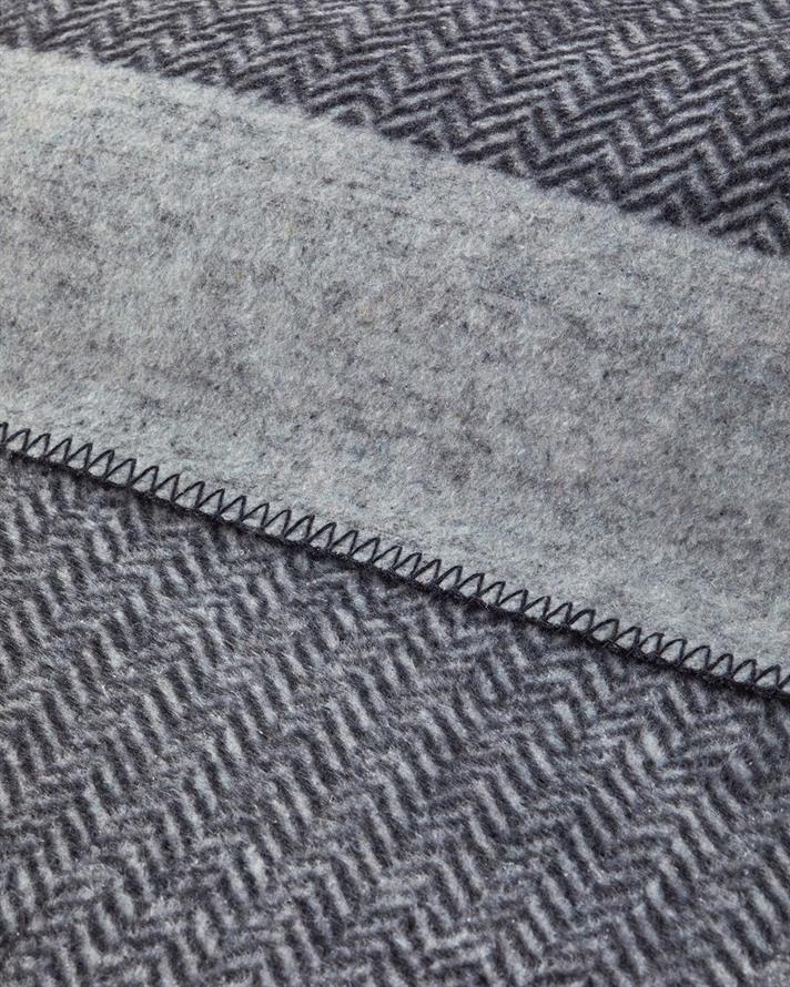 Modern Chevron Pamuk Akrilik Çift Kişilik Battaniye 200x220 cm Koyu Gri