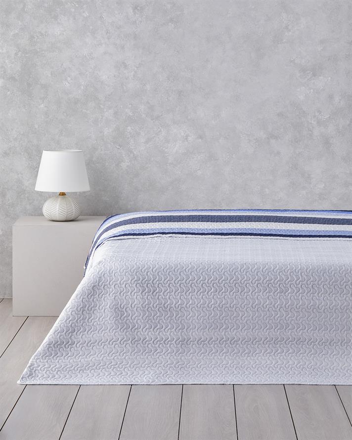 Modern Fusion Çift Kişilik Çok Amaçlı Örtü 200x220 cm Mavi