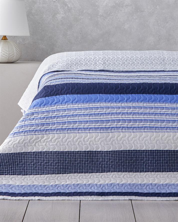 Modern Fusion Çift Kişilik Çok Amaçlı Örtü 200x220 cm Mavi