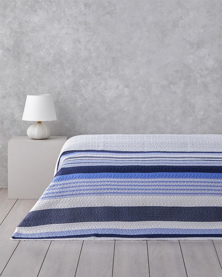 Modern Fusion Çift Kişilik Çok Amaçlı Örtü 200x220 cm Mavi