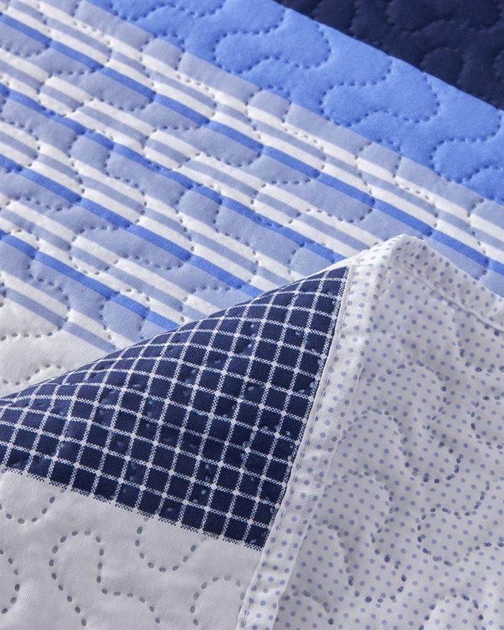 Modern Fusion Çift Kişilik Çok Amaçlı Örtü 200x220 cm Mavi