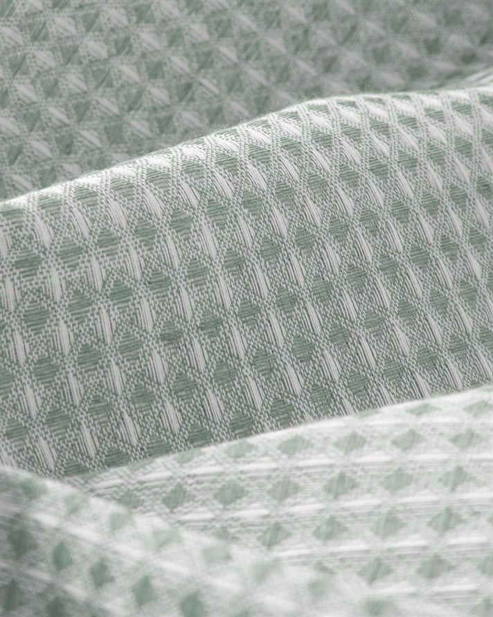 Modern Grid Çift Kişilik Pike 180x220 cm Yeşil
