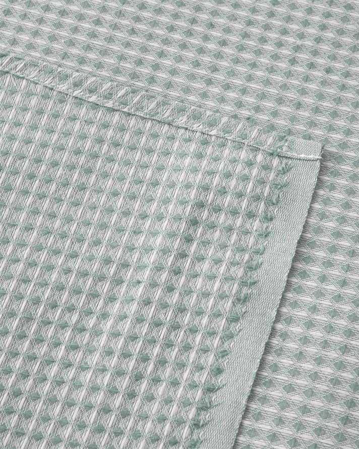Modern Grid Çift Kişilik Pike 180x220 cm Yeşil