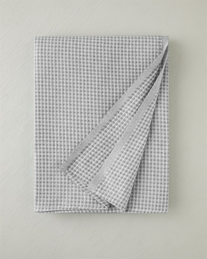 Modern Grid Çift Kişilik Pike 180x220 cm Gri