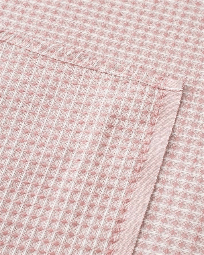 Modern Grid Çift Kişilik Pike 180x220 cm Pembe