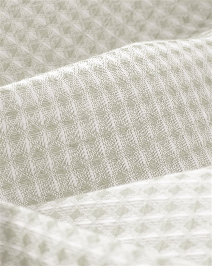 Modern Grid Tek Kişilik Pike 150x220 cm Ekru