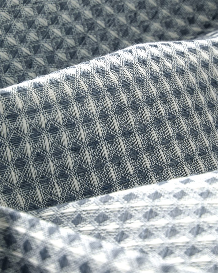 Modern Grid Tek Kişilik Pike 150x220 cm Lacivert