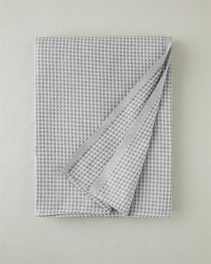 Modern Grid Tek Kişilik Pike 150x220 cm Gri