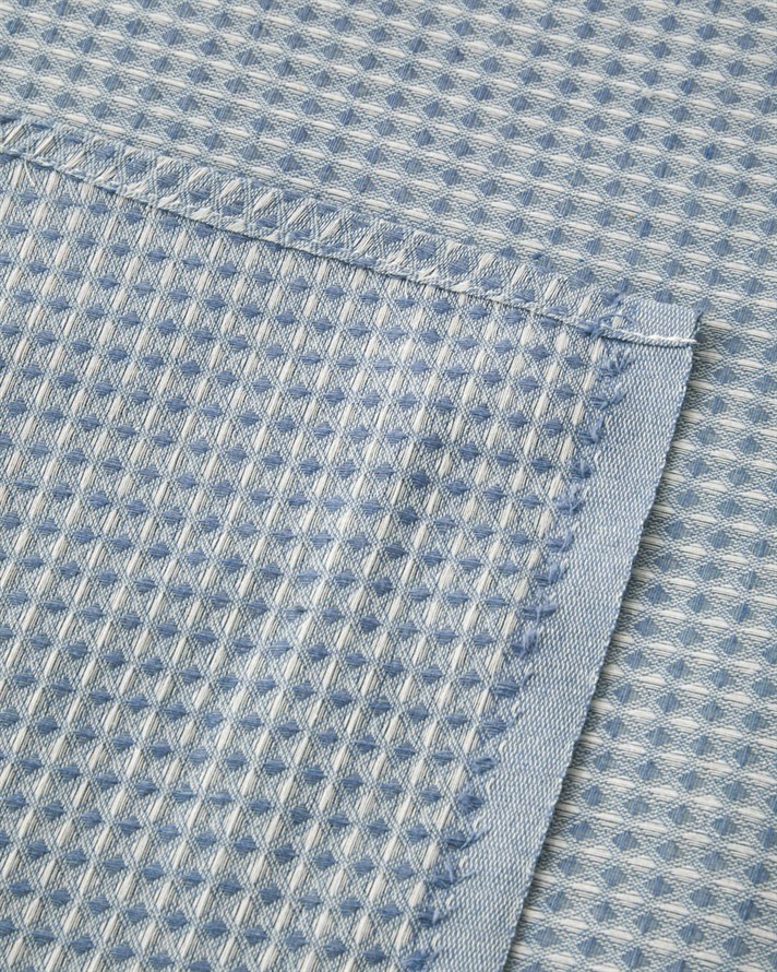 Modern Grid Tek Kişilik Pike 150x220 cm Mavi