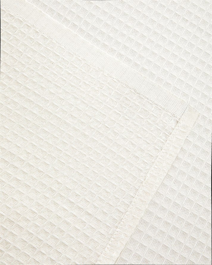 Modern Grid Tek Kişilik Pike 150x220 cm Ekru