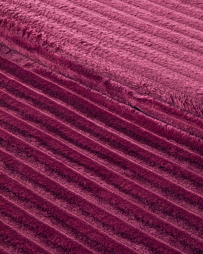 Modern Line Çizgili Super Soft Çift Kişilik Battaniye 200x220 cm Mürdüm