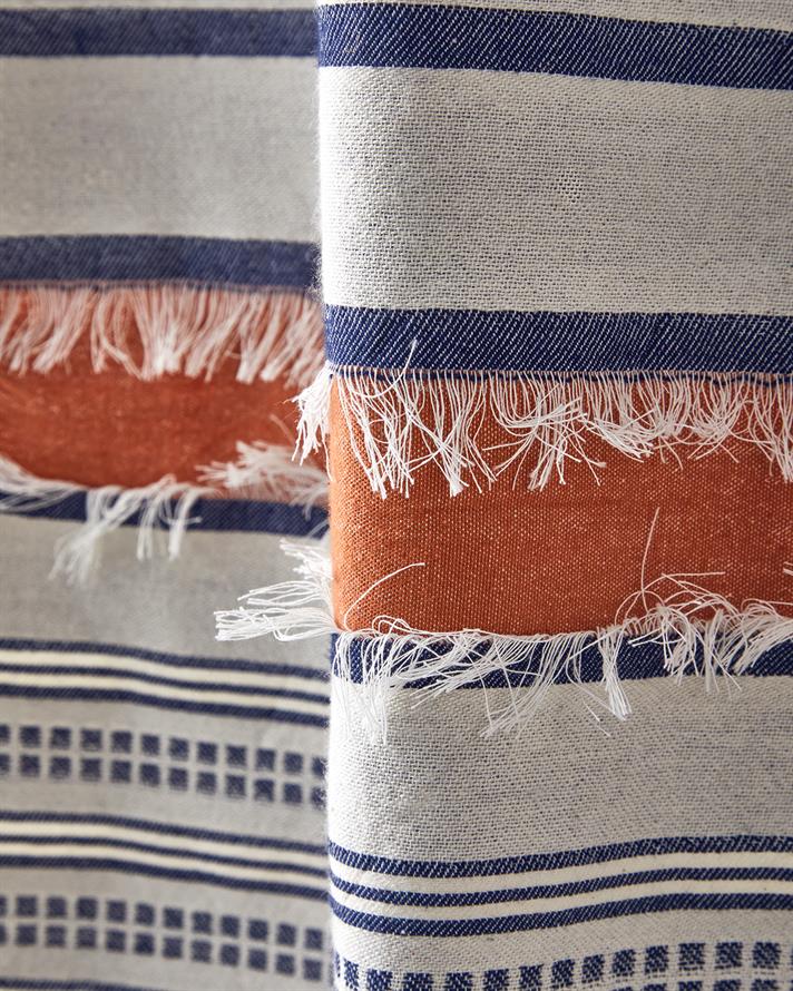 Modern Line Pamuklu Peştemal 90x150 cm Açık Bej-Kiremit