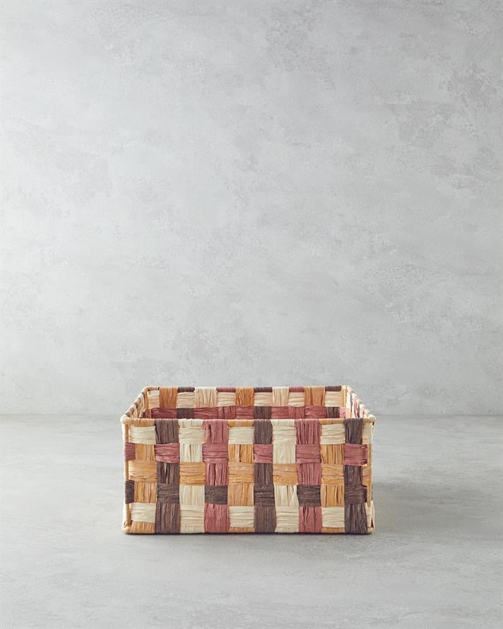 Modern Square Kağıt İp Sepet Kahve