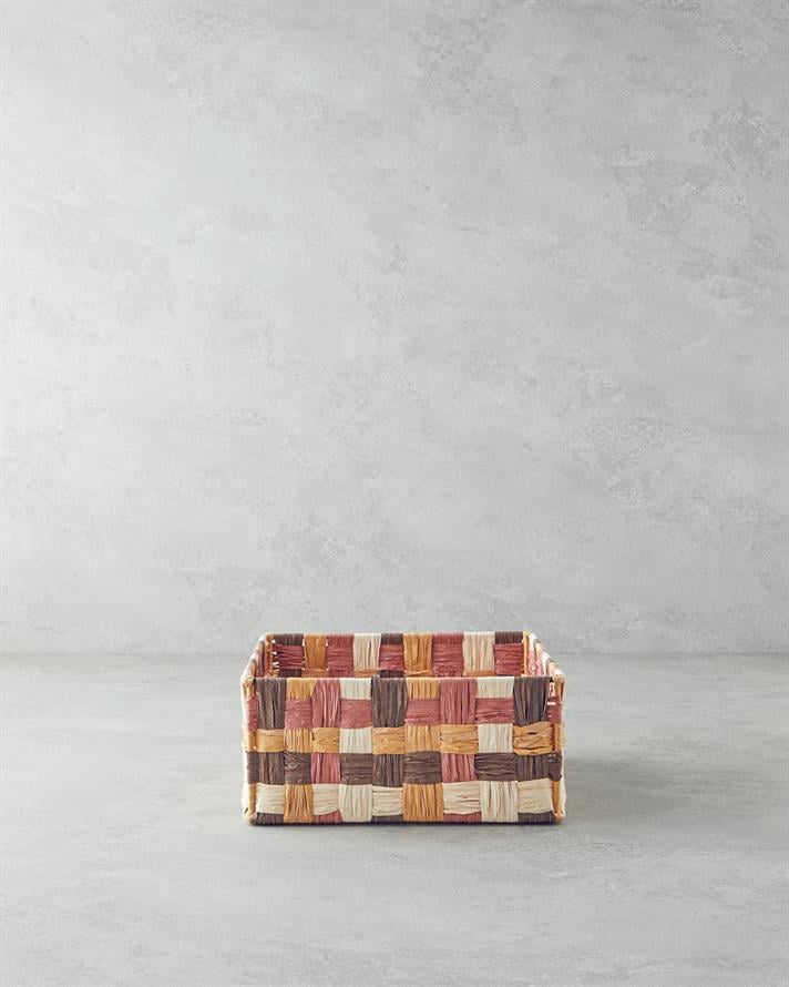 Modern Square Kağıt İp Sepet Kahve