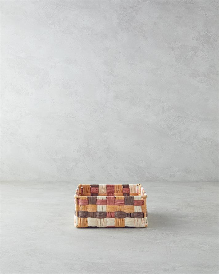 Modern Square Kağıt İp Sepet Kahve