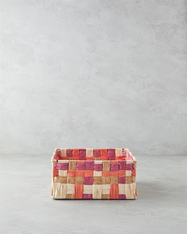 Modern Square Kağıt İp Sepet Turuncu