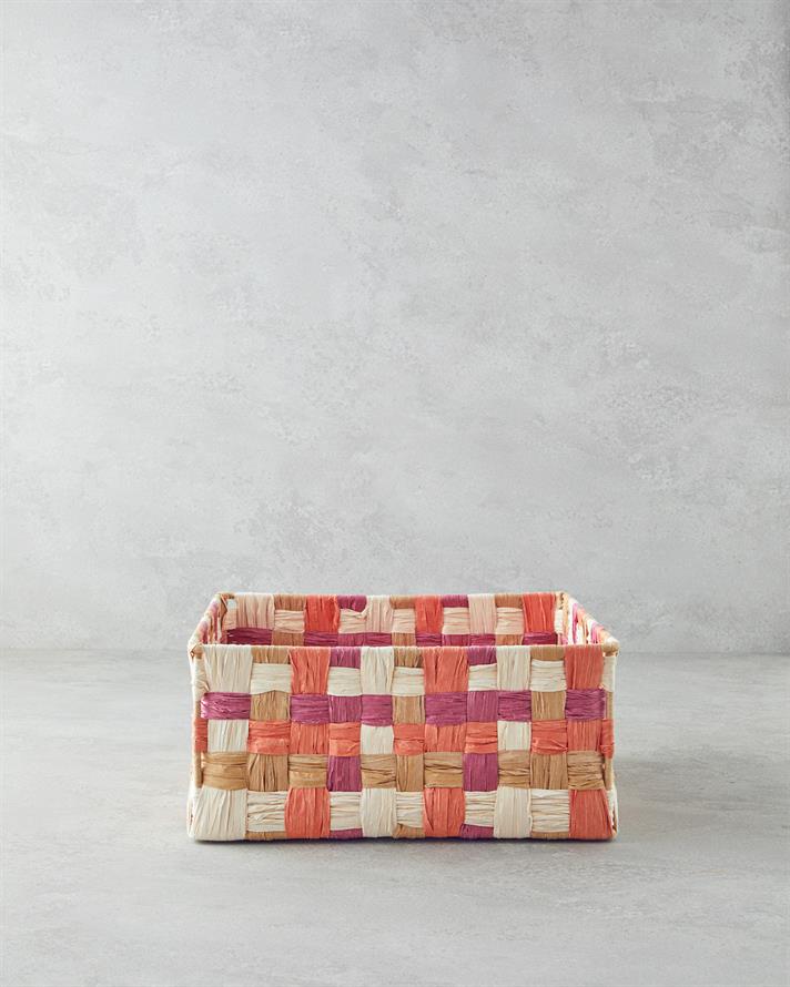 Modern Square Kağıt İp Sepet Turuncu