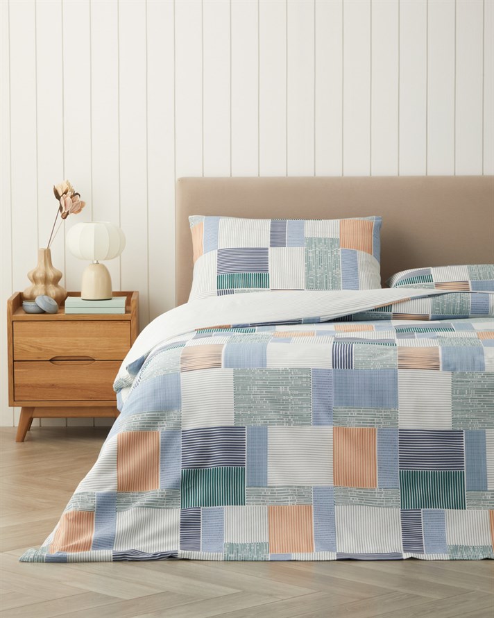 Modern Weave Kolay Ütülenir Super King Nevresim Seti 260x220 cm Koyu Yeşil-Turuncu