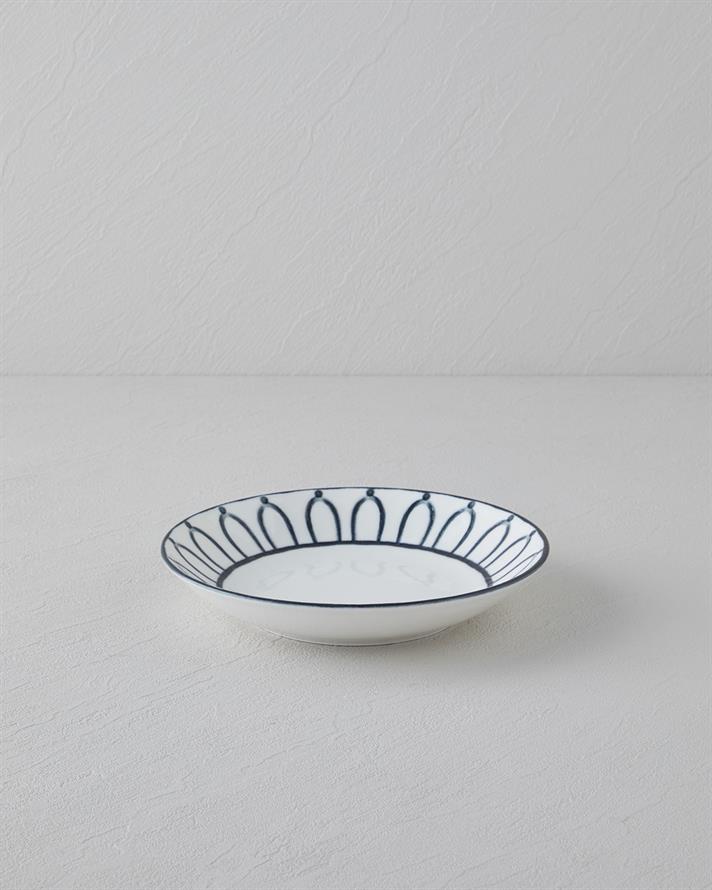 Monarch Porselen Çukur Tabak 19 cm Siyah - Beyaz