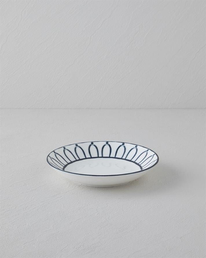 Monarch Porselen Çukur Tabak 19 cm Siyah - Beyaz