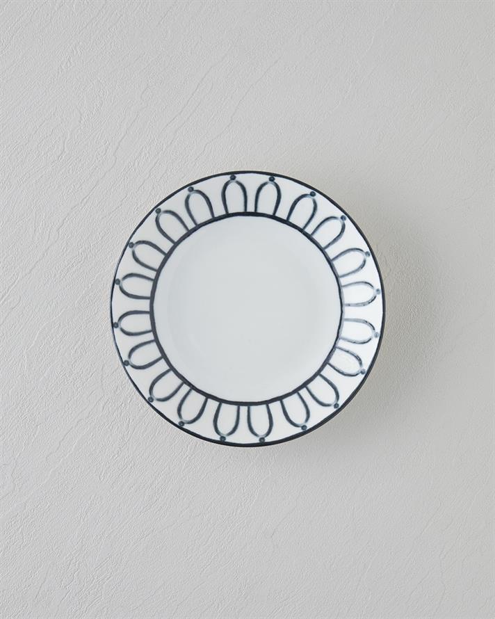 Monarch Porselen Çukur Tabak 19 cm Siyah - Beyaz