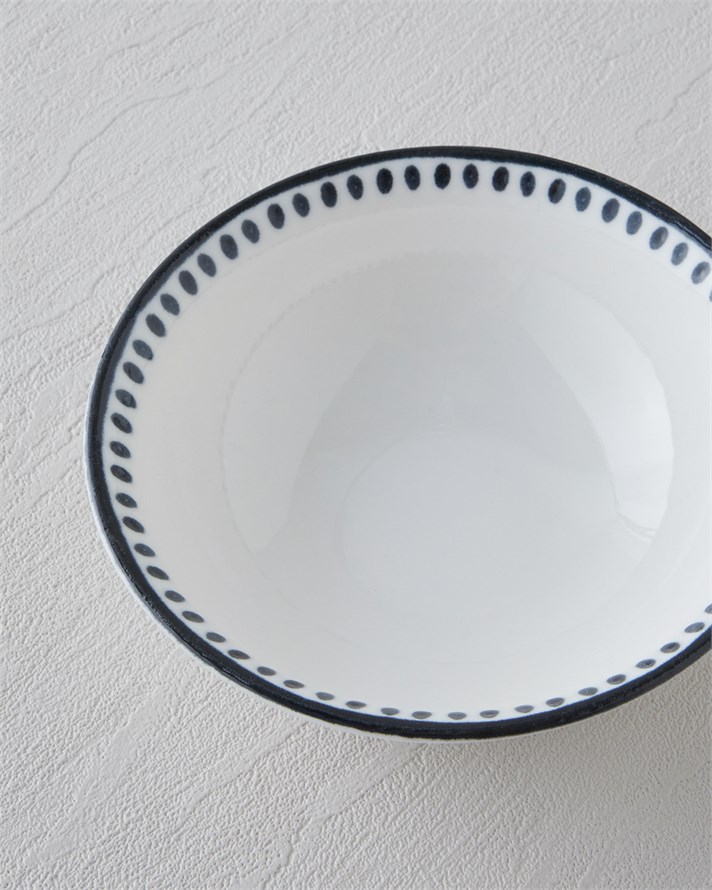 Monarch Porselen Kase 14 cm Siyah - Beyaz