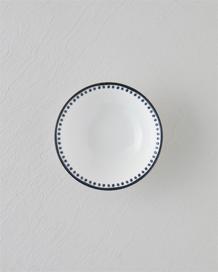 Monarch Porselen Kase 14 cm Siyah - Beyaz