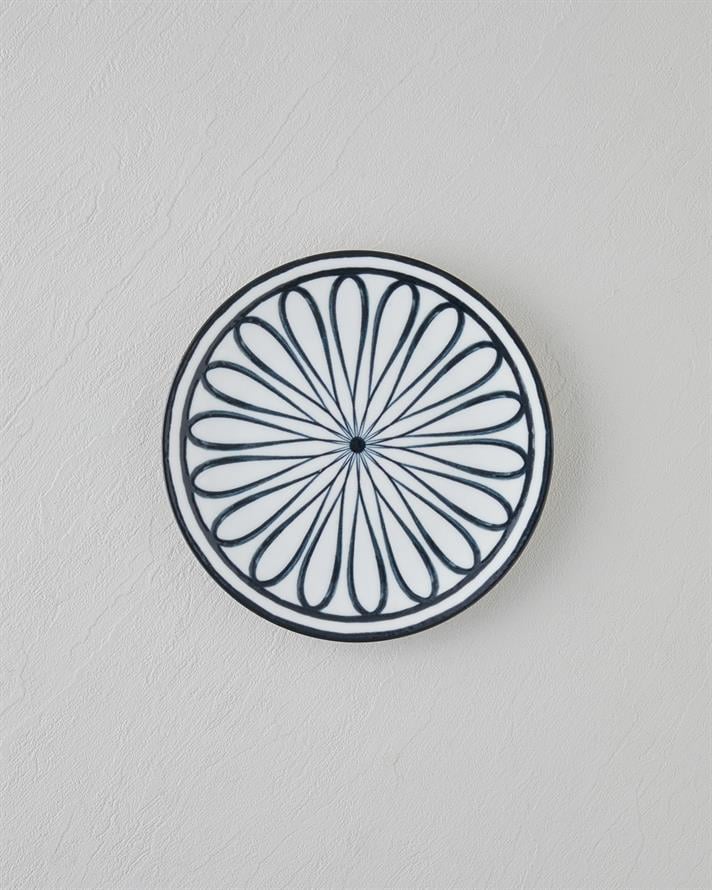 Monarch Porselen Pasta Tabağı 19 cm Siyah - Beyaz