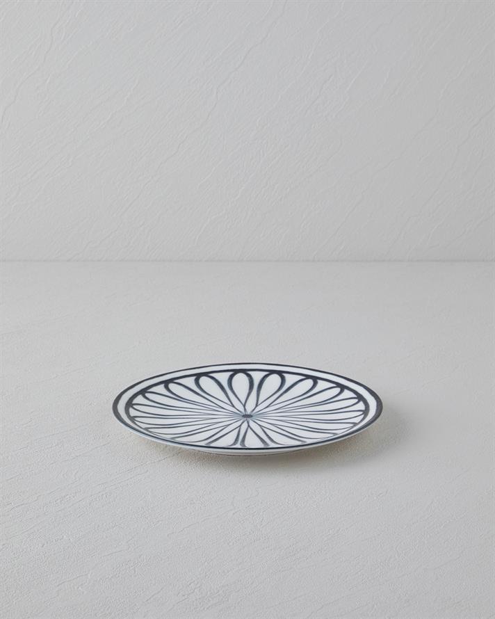 Monarch Porselen Pasta Tabağı 19 cm Siyah - Beyaz