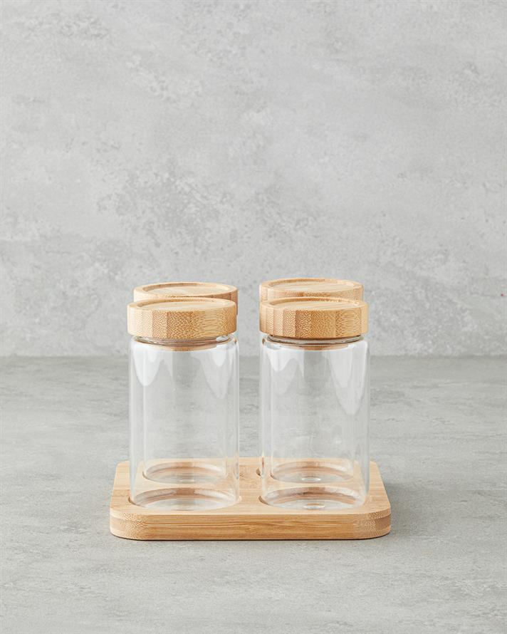 Monetta Cam 5 Parça Baharatlık Natural