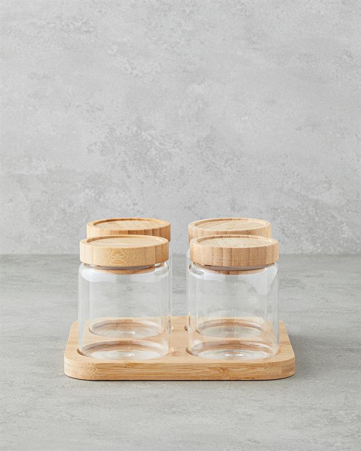 Monetta Cam 5 Parça Baharatlık Natural